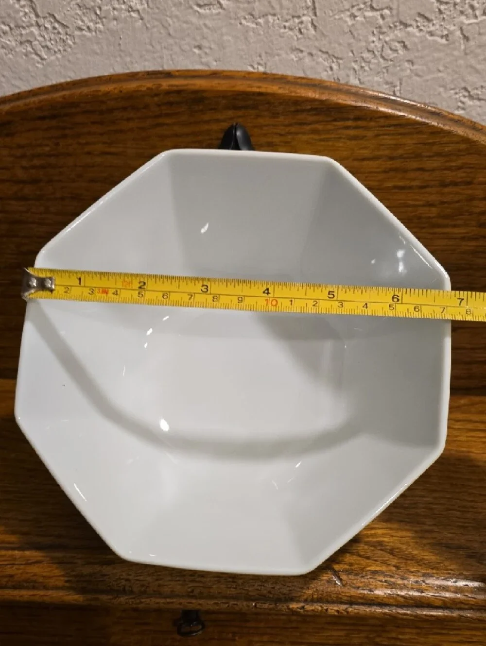 Fitz and Floyd Yellow Stripe Hexagonal Ceramic Serving Bowl